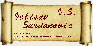 Velisav Surdanović vizit kartica